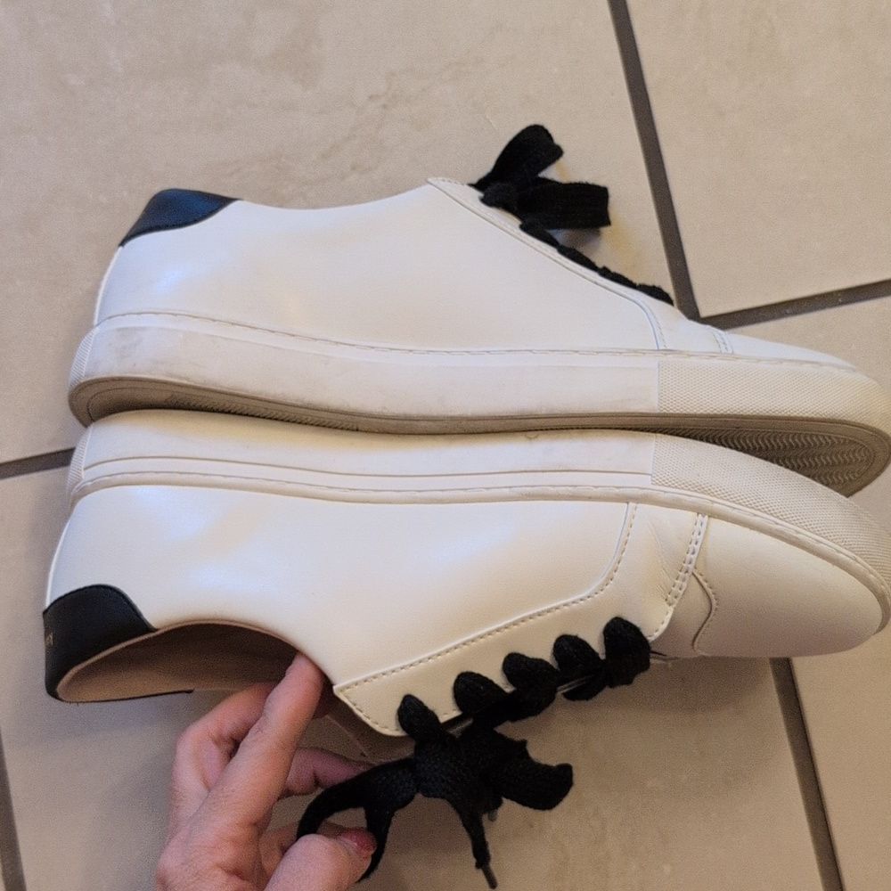 KATE SPADE Fez Glitz LEATHER Low Top SNEAKERS Rhinestone White Black Suede 11 - Picture 3 of 11